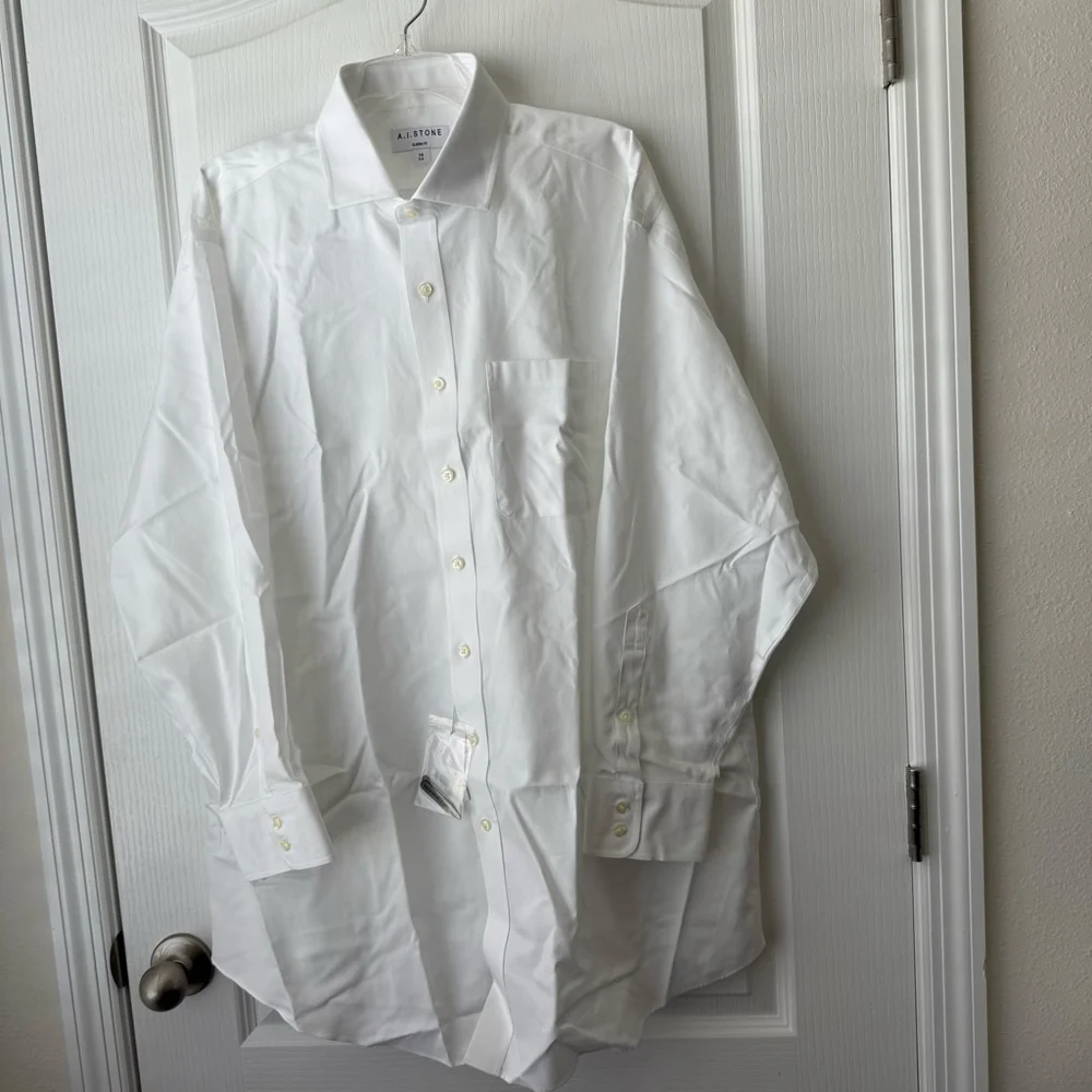 NEW Men's A.I. Stone Dress Shirt Size 18-34 White